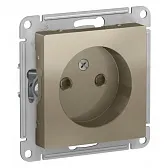 Розетка Systeme Electric AtlasDesign встраиваемая шампань без заземления со шторками (ATN000549)