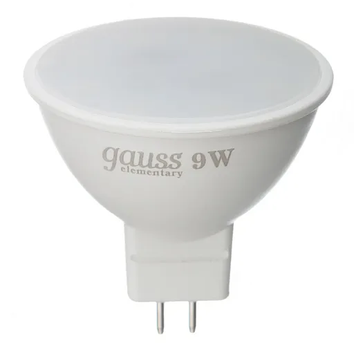 Лампа светодиодная Gauss GU5.3 6500К 9 Вт 680 Лм 180-240 В рефлектор MR16 матовая Лампа светодиодная Gauss GU5.3 6500К 9 Вт 680 Лм 180-240 В рефлектор MR16 матовая