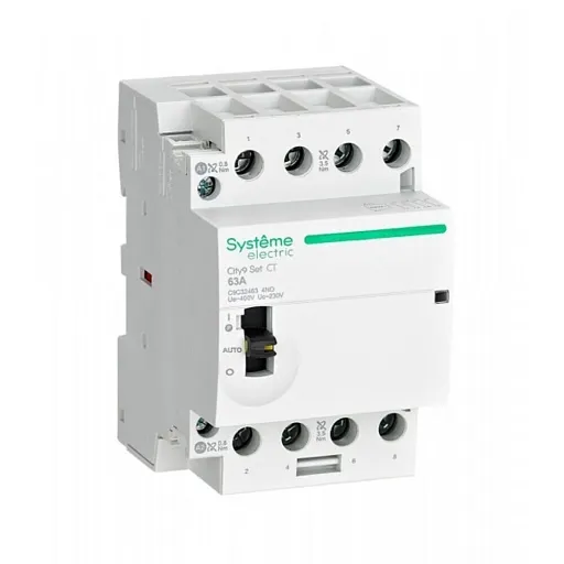 Контактор модульный Systeme Electric City9 Set 230 В 63 А тип AC 4НО с ручным управлением (SE C9C32463)