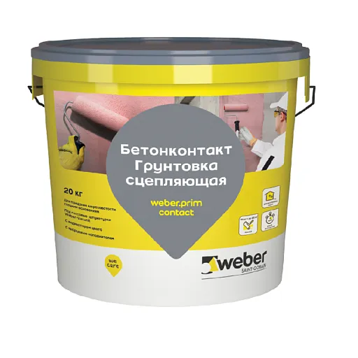 Грунт бетоноконтакт Weber.vetonit Prim contact 20 кг Грунт бетоноконтакт Weber.vetonit Prim contact 20 кг