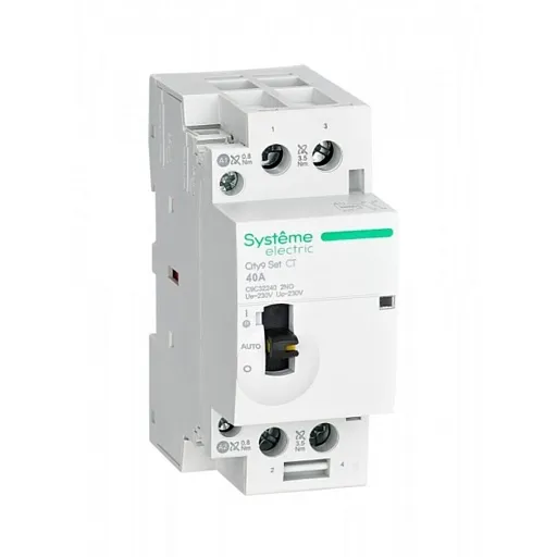 Контактор модульный Systeme Electric City9 Set 230 В 40 А тип AC 2НО с ручным управлением (SE C9C32240)