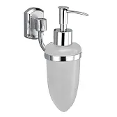 Дозатор для мыла WasserKraft Oder с держателем стекло матовый/металл хром (K-3099)