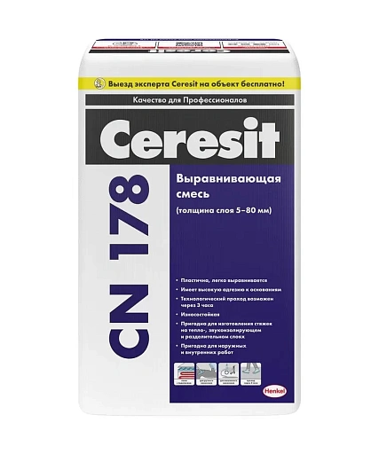 Ровнитель (стяжка пола) Ceresit CN 178 25 кг Ровнитель (стяжка пола) Ceresit CN 178 25 кг