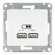 Розетка usb Systeme Electric Glossa GSL000133 скрытая установка белая IP20 два модуля USB