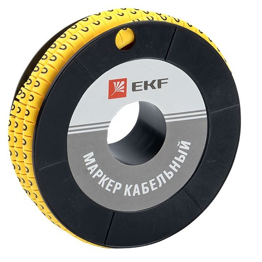 Маркеры кабельные (клипсы) EKF PROxima 3-4,2 мм цифра 0 желтые (1000 шт.) (plc-KM-2.5-0)