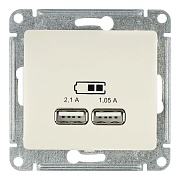 Розетка usb Systeme Electric Glossa GSL000233 скрытая установка бежевая IP20 два модуля USB