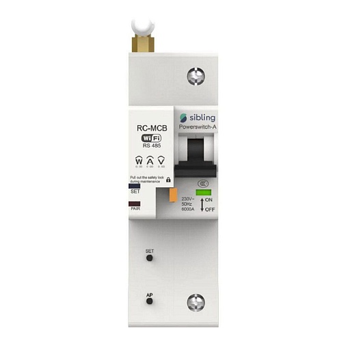 Умный автоматический выключатель Sibling Smart Home Powerswitch-A20 1P 3 кА на DIN-рейку