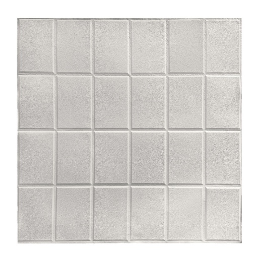 Панель самоклеящаяся вспененный полиэтилен 700х700х3 мм Grace белая плитка 0,54 кв.м