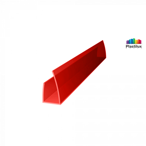 Торцевой профиль для поликарбоната 16 мм красный
