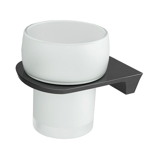 Стакан для ванной WasserKraft Wiese с держателем стекло матовый/металл хром (K-8928)